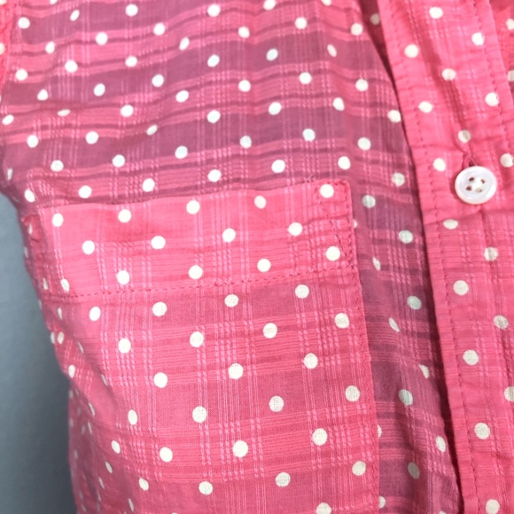 MADEWELL CORAL SLEEVELESS BUTTON DOWN W POLKA DOTS - Picture 4 of 8